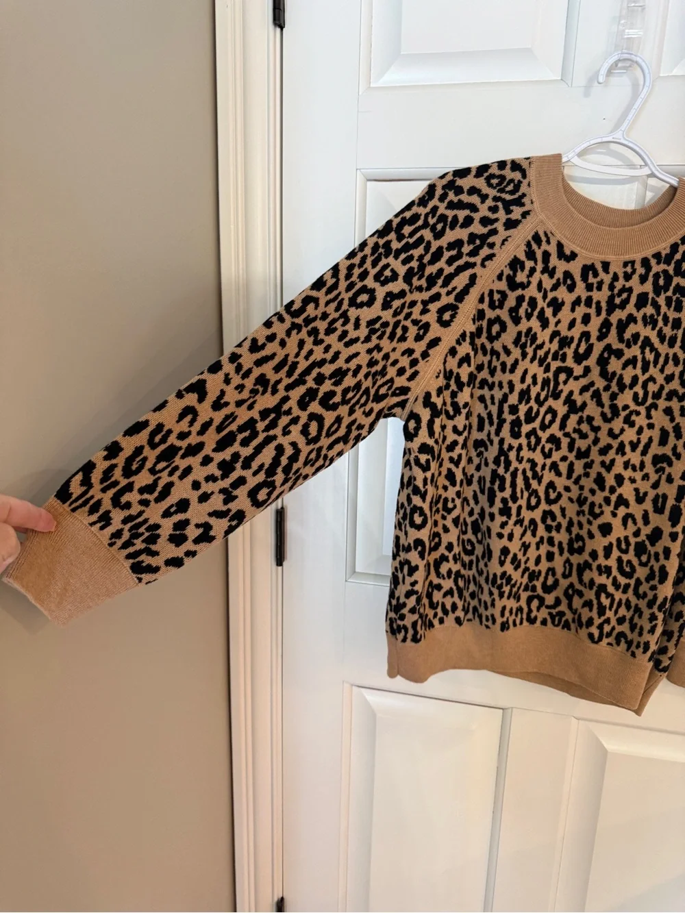 J. Crew Leopard Print Merino Wool Blend Sweater Size XXL 25476